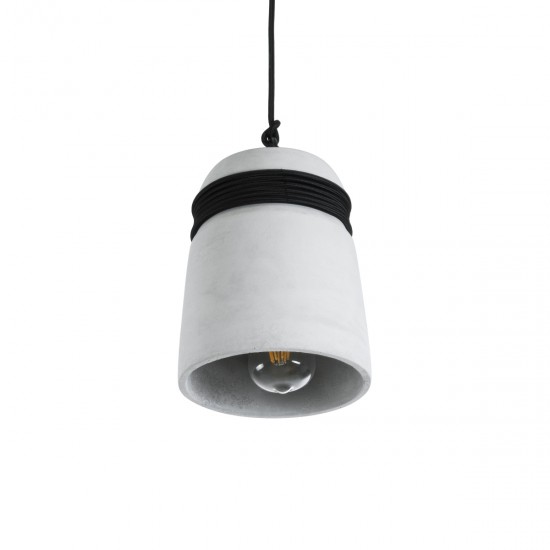 GLOBOSTAR® TRIBECA 01320 Μοντέρνο Κρεμαστό Φωτιστικό Οροφής με Ντουί 1 x E27 AC 220-240V IP20 - Γκρι & Μαύρο - Μ20 x Π20 x Υ26cm