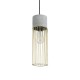 GLOBOSTAR® DURANT 01322 Μοντέρνο Κρεμαστό Φωτιστικό Οροφής με Ντουί 1 x E27 AC 220-240V IP20 - Γκρι & Χρυσό - Μ12 x Π12 x Υ40cm