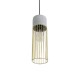 GLOBOSTAR® DURANT 01322 Μοντέρνο Κρεμαστό Φωτιστικό Οροφής με Ντουί 1 x E27 AC 220-240V IP20 - Γκρι & Χρυσό - Μ12 x Π12 x Υ40cm
