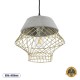 GLOBOSTAR® DURANT 01324 Μοντέρνο Κρεμαστό Φωτιστικό Οροφής με Ντουί 1 x E27 AC 220-240V IP20 - Γκρι & Χρυσό - Μ35 x Π35 x Υ35cm