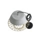 GLOBOSTAR® DURANT 01324 Μοντέρνο Κρεμαστό Φωτιστικό Οροφής με Ντουί 1 x E27 AC 220-240V IP20 - Γκρι & Χρυσό - Μ35 x Π35 x Υ35cm