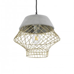 GLOBOSTAR® DURANT 01324 Μοντέρνο Κρεμαστό Φωτιστικό Οροφής με Ντουί 1 x E27 AC 220-240V IP20 - Γκρι & Χρυσό - Μ35 x Π35 x Υ35cm GLOBOSTAR® DURANT 01324 Μοντέρνο Κρεμαστό Φωτιστικό Οροφής με Ντουί 1 x E27 AC 220-240V IP20 - Γκρι & Χρυσό - Μ35 x Π35 x Υ35cm