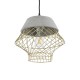 GLOBOSTAR® DURANT 01324 Μοντέρνο Κρεμαστό Φωτιστικό Οροφής με Ντουί 1 x E27 AC 220-240V IP20 - Γκρι & Χρυσό - Μ35 x Π35 x Υ35cm