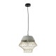 GLOBOSTAR® DURANT 01324 Μοντέρνο Κρεμαστό Φωτιστικό Οροφής με Ντουί 1 x E27 AC 220-240V IP20 - Γκρι & Χρυσό - Μ35 x Π35 x Υ35cm
