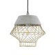 GLOBOSTAR® DURANT 01324 Μοντέρνο Κρεμαστό Φωτιστικό Οροφής με Ντουί 1 x E27 AC 220-240V IP20 - Γκρι & Χρυσό - Μ35 x Π35 x Υ35cm