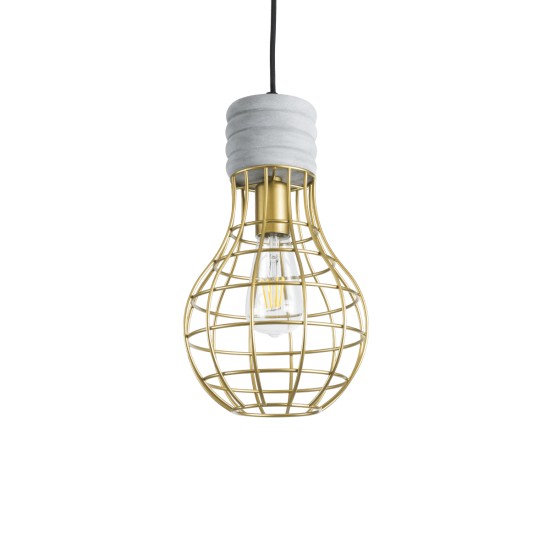 GLOBOSTAR® DURANT 01325 Μοντέρνο Κρεμαστό Φωτιστικό Οροφής με Ντουί 1 x E27 AC 220-240V IP20 - Γκρι & Χρυσό - Μ20 x Π20 x Υ35cm GLOBOSTAR® DURANT 01325 Μοντέρνο Κρεμαστό Φωτιστικό Οροφής με Ντουί 1 x E27 AC 220-240V IP20 - Γκρι & Χρυσό - Μ20 x Π20 x Υ35cm