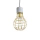 GLOBOSTAR® DURANT 01325 Μοντέρνο Κρεμαστό Φωτιστικό Οροφής με Ντουί 1 x E27 AC 220-240V IP20 - Γκρι & Χρυσό - Μ20 x Π20 x Υ35cm GLOBOSTAR® DURANT 01325 Μοντέρνο Κρεμαστό Φωτιστικό Οροφής με Ντουί 1 x E27 AC 220-240V IP20 - Γκρι & Χρυσό - Μ20 x Π20 x Υ35cm