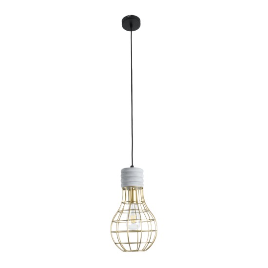 GLOBOSTAR® DURANT 01325 Μοντέρνο Κρεμαστό Φωτιστικό Οροφής με Ντουί 1 x E27 AC 220-240V IP20 - Γκρι & Χρυσό - Μ20 x Π20 x Υ35cm GLOBOSTAR® DURANT 01325 Μοντέρνο Κρεμαστό Φωτιστικό Οροφής με Ντουί 1 x E27 AC 220-240V IP20 - Γκρι & Χρυσό - Μ20 x Π20 x Υ35cm