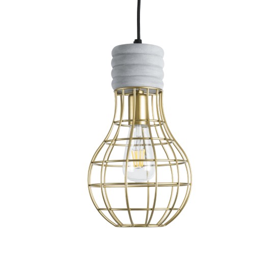 GLOBOSTAR® DURANT 01325 Μοντέρνο Κρεμαστό Φωτιστικό Οροφής με Ντουί 1 x E27 AC 220-240V IP20 - Γκρι & Χρυσό - Μ20 x Π20 x Υ35cm GLOBOSTAR® DURANT 01325 Μοντέρνο Κρεμαστό Φωτιστικό Οροφής με Ντουί 1 x E27 AC 220-240V IP20 - Γκρι & Χρυσό - Μ20 x Π20 x Υ35cm