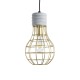 GLOBOSTAR® DURANT 01325 Μοντέρνο Κρεμαστό Φωτιστικό Οροφής με Ντουί 1 x E27 AC 220-240V IP20 - Γκρι & Χρυσό - Μ20 x Π20 x Υ35cm GLOBOSTAR® DURANT 01325 Μοντέρνο Κρεμαστό Φωτιστικό Οροφής με Ντουί 1 x E27 AC 220-240V IP20 - Γκρι & Χρυσό - Μ20 x Π20 x Υ35cm