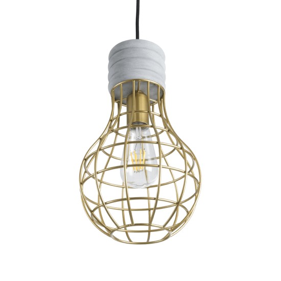 GLOBOSTAR® DURANT 01325 Μοντέρνο Κρεμαστό Φωτιστικό Οροφής με Ντουί 1 x E27 AC 220-240V IP20 - Γκρι & Χρυσό - Μ20 x Π20 x Υ35cm GLOBOSTAR® DURANT 01325 Μοντέρνο Κρεμαστό Φωτιστικό Οροφής με Ντουί 1 x E27 AC 220-240V IP20 - Γκρι & Χρυσό - Μ20 x Π20 x Υ35cm