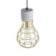 GLOBOSTAR® DURANT 01325 Μοντέρνο Κρεμαστό Φωτιστικό Οροφής με Ντουί 1 x E27 AC 220-240V IP20 - Γκρι & Χρυσό - Μ20 x Π20 x Υ35cm GLOBOSTAR® DURANT 01325 Μοντέρνο Κρεμαστό Φωτιστικό Οροφής με Ντουί 1 x E27 AC 220-240V IP20 - Γκρι & Χρυσό - Μ20 x Π20 x Υ35cm