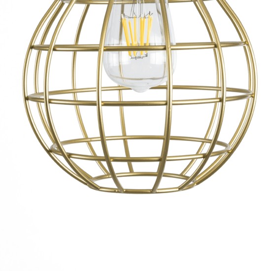 GLOBOSTAR® DURANT 01325 Μοντέρνο Κρεμαστό Φωτιστικό Οροφής με Ντουί 1 x E27 AC 220-240V IP20 - Γκρι & Χρυσό - Μ20 x Π20 x Υ35cm GLOBOSTAR® DURANT 01325 Μοντέρνο Κρεμαστό Φωτιστικό Οροφής με Ντουί 1 x E27 AC 220-240V IP20 - Γκρι & Χρυσό - Μ20 x Π20 x Υ35cm