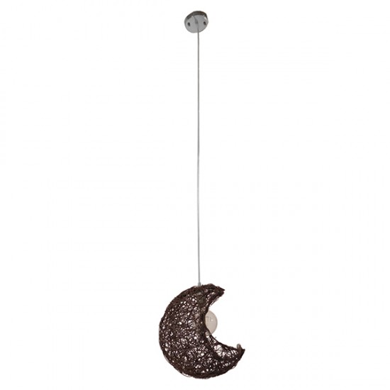 GLOBOSTAR® CRESCENT 01330 Vintage Κρεμαστό Φωτιστικό Οροφής με Ντουί 1 x E27 AC 220-240V IP20 - Καφέ - Μ30 x Π20 x Υ35cm