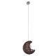 GLOBOSTAR® CRESCENT 01330 Vintage Κρεμαστό Φωτιστικό Οροφής με Ντουί 1 x E27 AC 220-240V IP20 - Καφέ - Μ30 x Π20 x Υ35cm