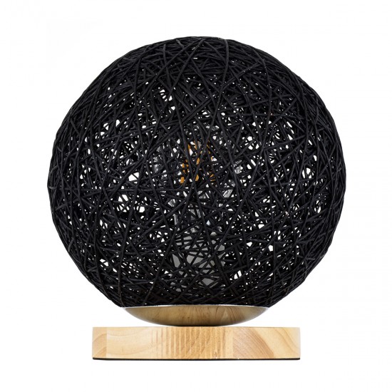 GLOBOSTAR® OCEANA 01338 Boho Επιτραπέζιο Φωτιστικό Πορτατίφ με Ντουί 1 x E27 AC 220-240V IP20 - Μαύρο & Μπεζ - M20 x Π20 x Υ22cm GLOBOSTAR® OCEANA 01338 Boho Επιτραπέζιο Φωτιστικό Πορτατίφ με Ντουί 1 x E27 AC 220-240V IP20 - Μαύρο & Μπεζ - M20 x Π20 x Υ22cm