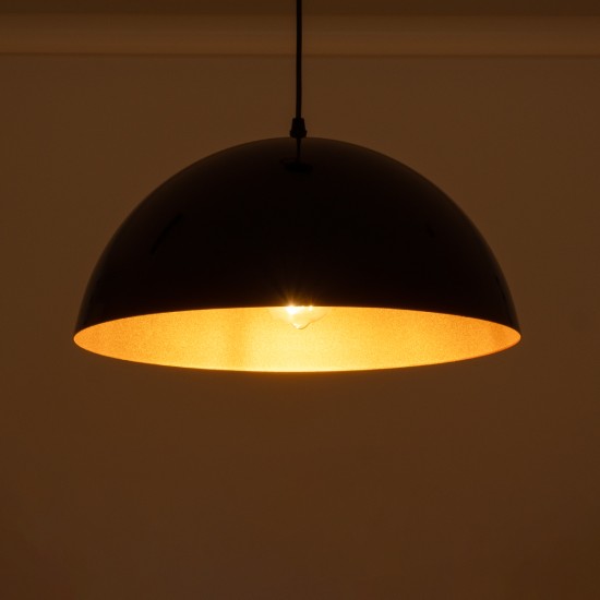 GLOBOSTAR® LUNE 01341 Μοντέρνο Κρεμαστό Φωτιστικό Οροφής με Ντουί 1 x E27 AC 220-240V IP20 - Μαύρο & Χρυσό - Μ40 x Π40 x Υ20cm GLOBOSTAR® LUNE 01341 Μοντέρνο Κρεμαστό Φωτιστικό Οροφής με Ντουί 1 x E27 AC 220-240V IP20 - Μαύρο & Χρυσό - Μ40 x Π40 x Υ20cm