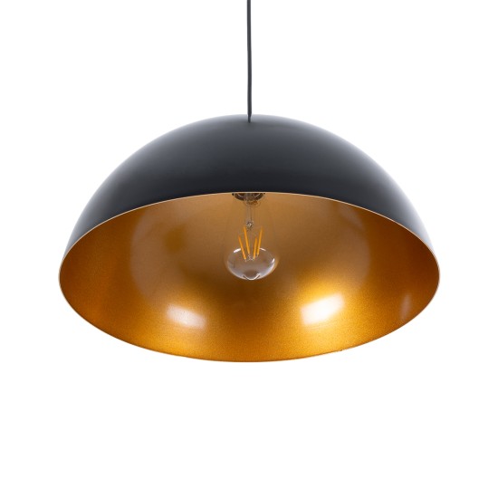 GLOBOSTAR® LUNE 01341 Μοντέρνο Κρεμαστό Φωτιστικό Οροφής με Ντουί 1 x E27 AC 220-240V IP20 - Μαύρο & Χρυσό - Μ40 x Π40 x Υ20cm GLOBOSTAR® LUNE 01341 Μοντέρνο Κρεμαστό Φωτιστικό Οροφής με Ντουί 1 x E27 AC 220-240V IP20 - Μαύρο & Χρυσό - Μ40 x Π40 x Υ20cm