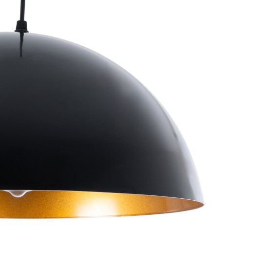 GLOBOSTAR® LUNE 01341 Μοντέρνο Κρεμαστό Φωτιστικό Οροφής με Ντουί 1 x E27 AC 220-240V IP20 - Μαύρο & Χρυσό - Μ40 x Π40 x Υ20cm GLOBOSTAR® LUNE 01341 Μοντέρνο Κρεμαστό Φωτιστικό Οροφής με Ντουί 1 x E27 AC 220-240V IP20 - Μαύρο & Χρυσό - Μ40 x Π40 x Υ20cm