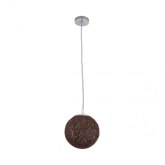 GLOBOSTAR® OCEANA 01354 Boho Κρεμαστό Φωτιστικό Οροφής με Ντουί 1 x E27 AC 220-240V IP20 - Καφέ - Μ20 x Π20 x Υ20cm GLOBOSTAR® OCEANA 01354 Boho Κρεμαστό Φωτιστικό Οροφής με Ντουί 1 x E27 AC 220-240V IP20 - Καφέ - Μ20 x Π20 x Υ20cm