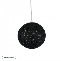 GLOBOSTAR® OCEANA 01356 Boho Κρεμαστό Φωτιστικό Οροφής με Ντουί 1 x E27 AC 220-240V IP20 - Μαύρο - Μ20 x Π20 x Υ20cm