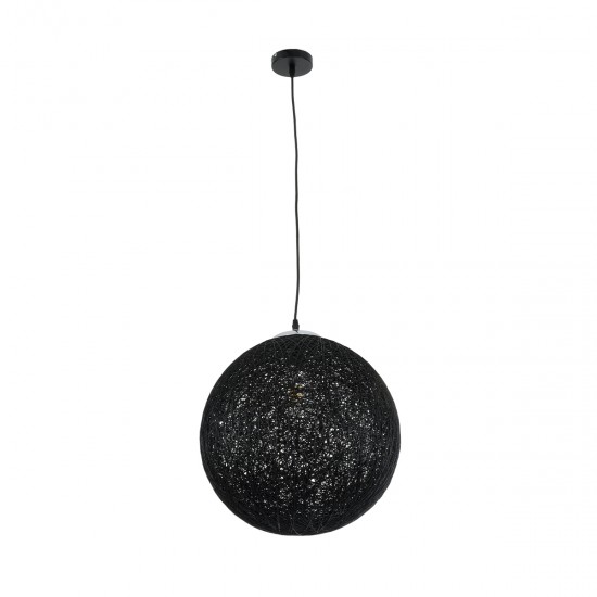 GLOBOSTAR® OCEANA 01360 Boho Κρεμαστό Φωτιστικό Οροφής με Ντουί 1 x E27 AC 220-240V IP20 - Μαύρο - Μ40 x Π40 x Υ40cm