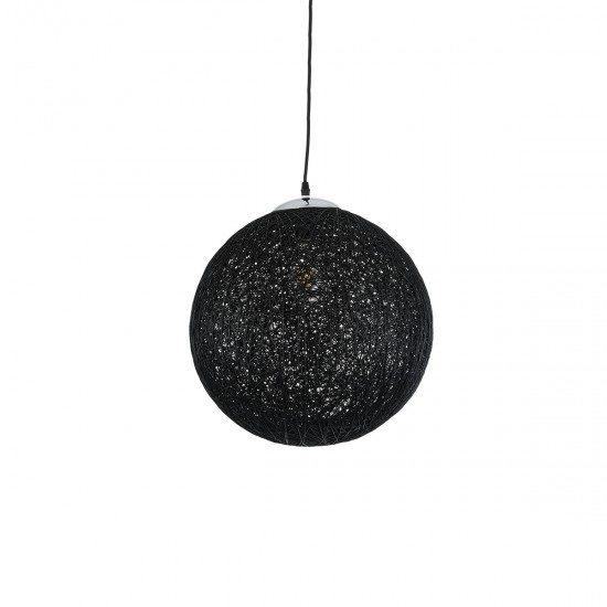 GLOBOSTAR® OCEANA 01360 Boho Κρεμαστό Φωτιστικό Οροφής με Ντουί 1 x E27 AC 220-240V IP20 - Μαύρο - Μ40 x Π40 x Υ40cm