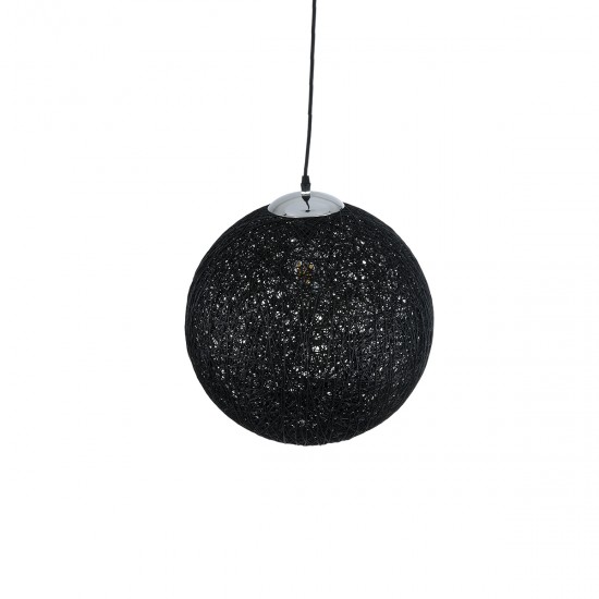 GLOBOSTAR® OCEANA 01360 Boho Κρεμαστό Φωτιστικό Οροφής με Ντουί 1 x E27 AC 220-240V IP20 - Μαύρο - Μ40 x Π40 x Υ40cm