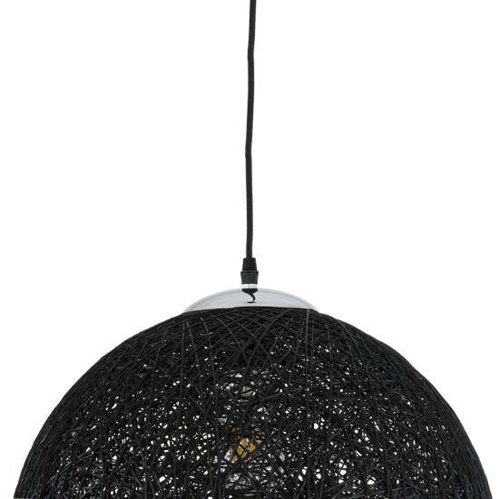 GLOBOSTAR® OCEANA 01360 Boho Κρεμαστό Φωτιστικό Οροφής με Ντουί 1 x E27 AC 220-240V IP20 - Μαύρο - Μ40 x Π40 x Υ40cm