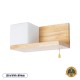 GLOBOSTAR® AMITY 01365 Μοντέρνο Φωτιστικό Τοίχου - Απλίκα με Ντουί 1 x E27 AC 220-240V IP20 - Μπεζ & Λευκό - Μ30 x Π14.5 x Υ15cm