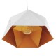 GLOBOSTAR® HEXAGON 01378 Μοντέρνο Κρεμαστό Φωτιστικό Οροφής με Ντουί 1 x E27 AC 220-240V IP20 - Λευκό & Χρυσό - Μ46 x Π46 x Y25cm
