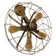GLOBOSTAR® FAN 01381 Vintage Φωτιστικό Τοίχου - Απλίκα με Ντουί 5 x E27 AC 220-240V IP20 - Μπρούτζινο - Μ46 x Π22 x Υ46cm