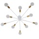 GLOBOSTAR® OLINDA 01383 Μοντέρνο Φωτιστικό Οροφής με Ντουί 10 x E27 AC 220-240V IP20 - Λευκό & Χρυσό - Μ95 x Π95 x Υ17cm