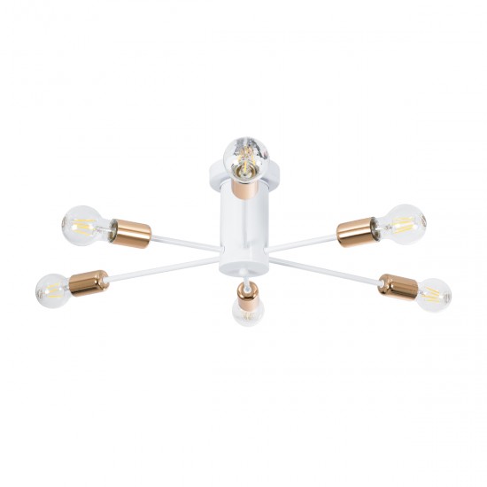 GLOBOSTAR® OLINDA 01385 Μοντέρνο Φωτιστικό Οροφής με Ντουί 6 x E27 AC 220-240V IP20 - Λευκό & Χάλκινο - Μ60 x Π60 x Υ20cm GLOBOSTAR® OLINDA 01385 Μοντέρνο Φωτιστικό Οροφής με Ντουί 6 x E27 AC 220-240V IP20 - Λευκό & Χάλκινο - Μ60 x Π60 x Υ20cm