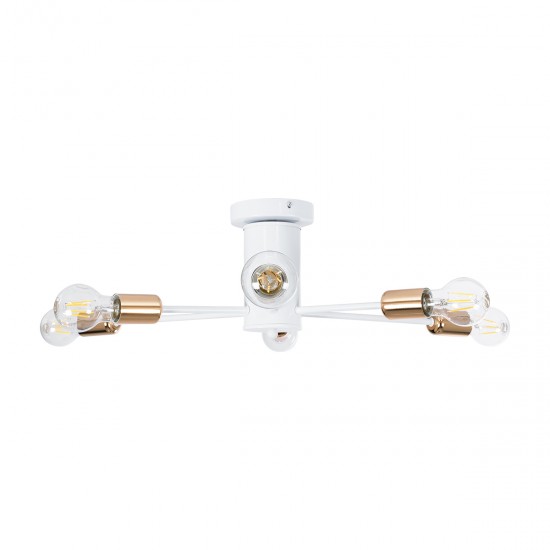 GLOBOSTAR® OLINDA 01385 Μοντέρνο Φωτιστικό Οροφής με Ντουί 6 x E27 AC 220-240V IP20 - Λευκό & Χάλκινο - Μ60 x Π60 x Υ20cm GLOBOSTAR® OLINDA 01385 Μοντέρνο Φωτιστικό Οροφής με Ντουί 6 x E27 AC 220-240V IP20 - Λευκό & Χάλκινο - Μ60 x Π60 x Υ20cm