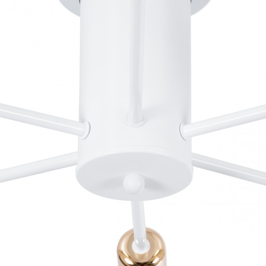 GLOBOSTAR® OLINDA 01385 Μοντέρνο Φωτιστικό Οροφής με Ντουί 6 x E27 AC 220-240V IP20 - Λευκό & Χάλκινο - Μ60 x Π60 x Υ20cm GLOBOSTAR® OLINDA 01385 Μοντέρνο Φωτιστικό Οροφής με Ντουί 6 x E27 AC 220-240V IP20 - Λευκό & Χάλκινο - Μ60 x Π60 x Υ20cm
