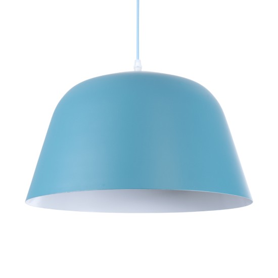 GLOBOSTAR® UPVALE 01286 Μοντέρνο Κρεμαστό Φωτιστικό Οροφής με Ντουί 1 x E27 AC 220-240V IP20 - Γαλάζιο & Λευκό - Μ40 x Π40 x Υ24cm GLOBOSTAR® UPVALE 01286 Μοντέρνο Κρεμαστό Φωτιστικό Οροφής με Ντουί 1 x E27 AC 220-240V IP20 - Γαλάζιο & Λευκό - Μ40 x Π40 x Υ24cm