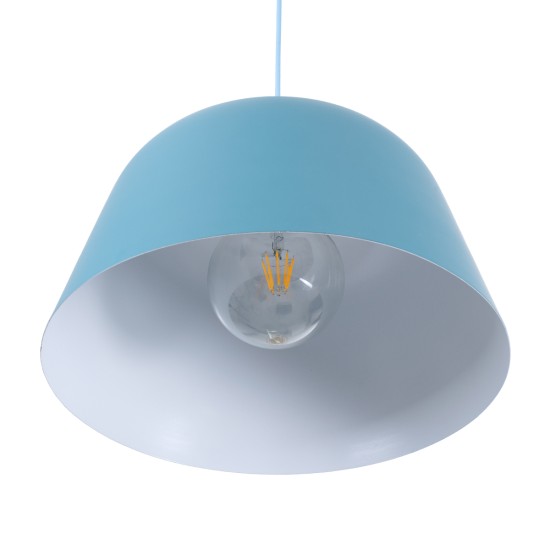 GLOBOSTAR® UPVALE 01286 Μοντέρνο Κρεμαστό Φωτιστικό Οροφής με Ντουί 1 x E27 AC 220-240V IP20 - Γαλάζιο & Λευκό - Μ40 x Π40 x Υ24cm GLOBOSTAR® UPVALE 01286 Μοντέρνο Κρεμαστό Φωτιστικό Οροφής με Ντουί 1 x E27 AC 220-240V IP20 - Γαλάζιο & Λευκό - Μ40 x Π40 x Υ24cm