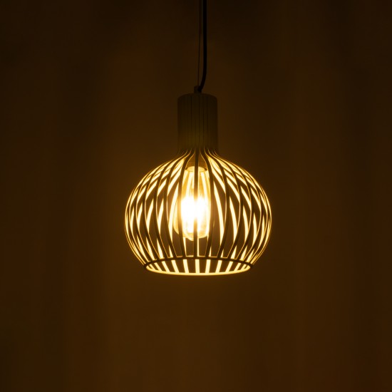 GLOBOSTAR® SCANDI 01387 Vintage Κρεμαστό Φωτιστικό Οροφής με Ντουί 1 x E27 AC 220-240V IP20 - Μπεζ - Μ23 x Π23 x Υ30cm GLOBOSTAR® SCANDI 01387 Vintage Κρεμαστό Φωτιστικό Οροφής με Ντουί 1 x E27 AC 220-240V IP20 - Μπεζ - Μ23 x Π23 x Υ30cm