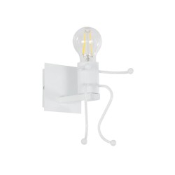 GLOBOSTAR® LITTLEMAN 01389 Μοντέρνο Φωτιστικό Τοίχου - Απλίκα με Ντουί 1 x E27 AC 220-240V IP20 - Λευκό - Μ12 x Π19 x Υ17cm