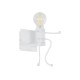 GLOBOSTAR® LITTLEMAN 01389 Μοντέρνο Φωτιστικό Τοίχου - Απλίκα με Ντουί 1 x E27 AC 220-240V IP20 - Λευκό - Μ12 x Π19 x Υ17cm