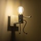 GLOBOSTAR® LITTLEMAN 01389 Μοντέρνο Φωτιστικό Τοίχου - Απλίκα με Ντουί 1 x E27 AC 220-240V IP20 - Λευκό - Μ12 x Π19 x Υ17cm