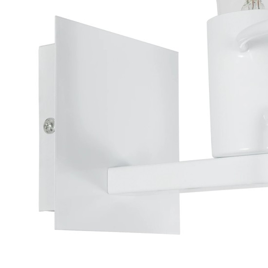 GLOBOSTAR® LITTLEMAN 01389 Μοντέρνο Φωτιστικό Τοίχου - Απλίκα με Ντουί 1 x E27 AC 220-240V IP20 - Λευκό - Μ12 x Π19 x Υ17cm