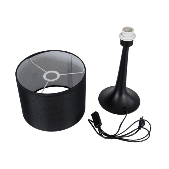 GLOBOSTAR® AMBROSIA 01394 Μοντέρνο Επιτραπέζιο Φωτιστικό Πορτατίφ με Ντουί 1 x E27 AC 220-240V IP20 - Μαύρο - Μ25 x Π25 x Υ46cm GLOBOSTAR® AMBROSIA 01394 Μοντέρνο Επιτραπέζιο Φωτιστικό Πορτατίφ με Ντουί 1 x E27 AC 220-240V IP20 - Μαύρο - Μ25 x Π25 x Υ46cm