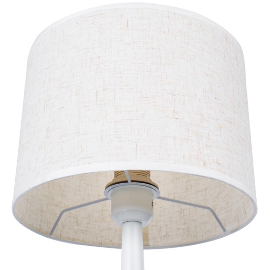 GLOBOSTAR® AMBROSIA 01395 Μοντέρνο Επιτραπέζιο Φωτιστικό Πορτατίφ με Ντουί 1 x E27 AC 220-240V IP20 - Λευκό με Μπέζ- Μ25 x Π25 x Υ46cm