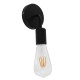 GLOBOSTAR® DON 01396 Vintage Φωτιστικό Τοίχου - Απλίκα με Ντουί 1 x E27 AC 220-240V IP20 - Μαύρο - Μ10 x Π7 x Υ16cm