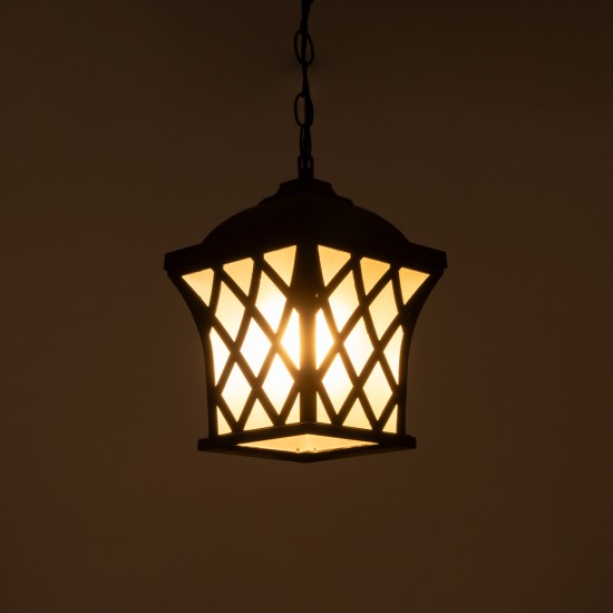 GLOBOSTAR® LINCOLN 01399 Vintage Κρεμαστό Φωτιστικό Οροφής με Ντουί 1 x E27 AC 220-240V IP20 - Καφέ & Διάφανο - Μ19 x Π19 x Υ20cm