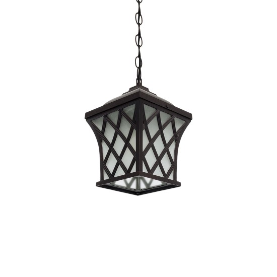 GLOBOSTAR® LINCOLN 01399 Vintage Κρεμαστό Φωτιστικό Οροφής με Ντουί 1 x E27 AC 220-240V IP20 - Καφέ & Διάφανο - Μ19 x Π19 x Υ20cm