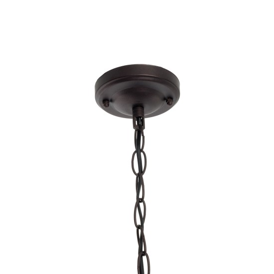 GLOBOSTAR® LINCOLN 01399 Vintage Κρεμαστό Φωτιστικό Οροφής με Ντουί 1 x E27 AC 220-240V IP20 - Καφέ & Διάφανο - Μ19 x Π19 x Υ20cm