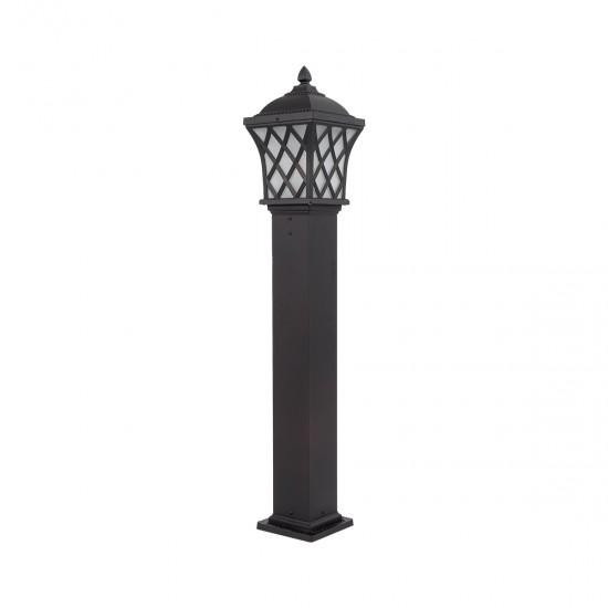 GloboStar® SHELTER 01400 Vintage Φωτιστικό Κολωνάκι Κήπου Μονόφωτο 1 x E27 Καφέ Μεταλλικό Πλέγμα L19 x W19 x H100cm GloboStar® SHELTER 01400 Vintage Φωτιστικό Κολωνάκι Κήπου Μονόφωτο 1 x E27 Καφέ Μεταλλικό Πλέγμα L19 x W19 x H100cm